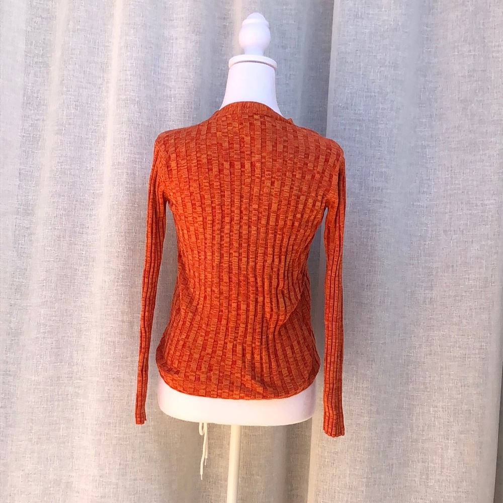 Cache Y2k Orange Button Down Knitted Cardigan - image 3